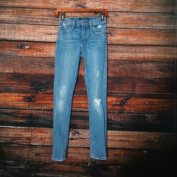 Lucky Brand Jeans Size 00 24 Bridgette Skinny Distressed Blue Denim Stretch - Picture 2 of 11